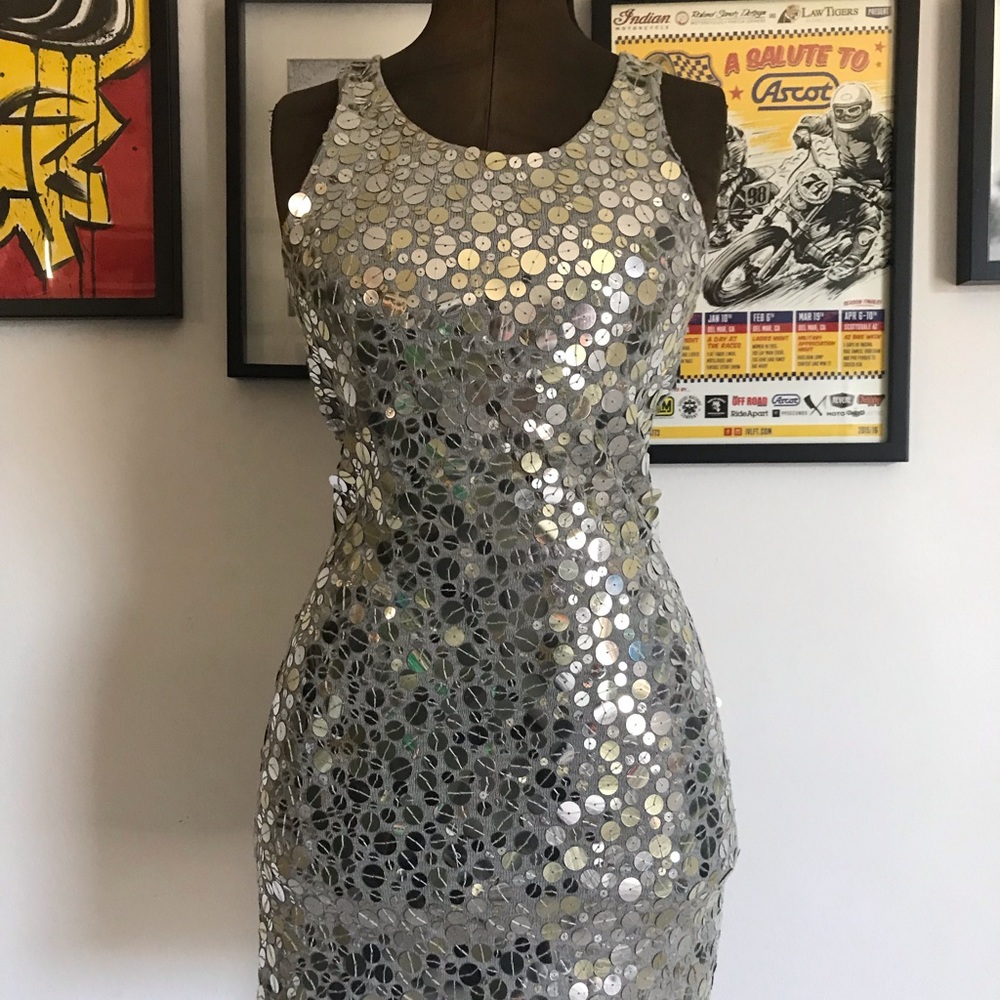 Silver sequined dress